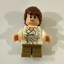 LEGO Star Wars Han Solo Minifigure Brown Hair White Jacket Tan Legs