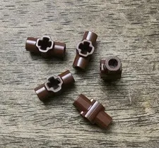 LEGO Reddish Brown Technic Axle Connector Hub Two Bar Holders QTY 5. 24122