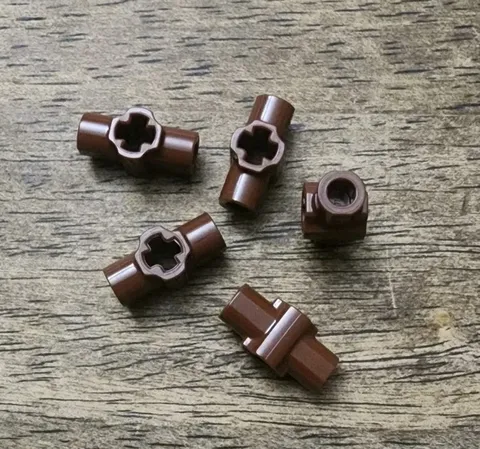 LEGO Reddish Brown Technic Axle Connector Hub Two Bar Holders QTY 5. 24122