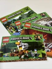 Lot of 4 Lego Minecraft Instruction booklets only for 21114,21130,21140, & 21142