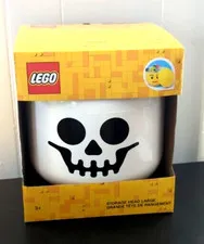 LEGO 4032 White Skeleton Skull Storage Head Large Container Halloween Decor NEW