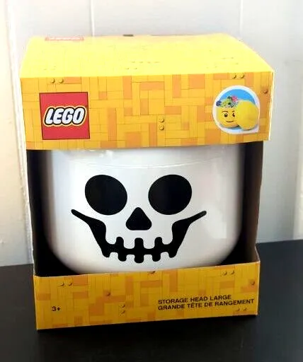LEGO 4032 White Skeleton Skull Storage Head Large Container Halloween Decor NEW