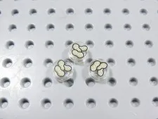 LEGO Lot of 3 Trans Clear 1x1 Round Printed Tile Plate Minifig Peanuts Food BI