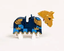 LEGO Horse Barding, Ruffled Edge Gold Crowns Gold Plate Armor Pattern 2490pb07