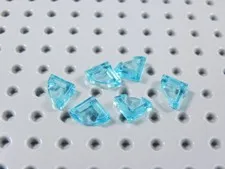 LEGO Lot of 6 Trans Light Blue 1x1 Smooth Round Corner Tiles Plates BA