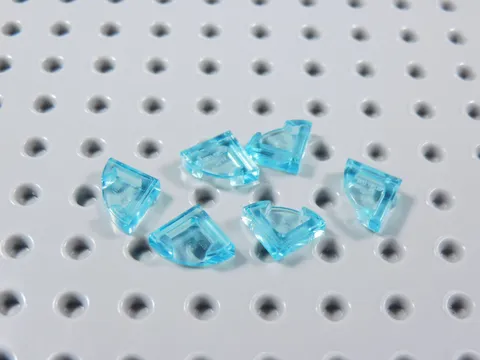 LEGO Lot of 6 Trans Light Blue 1x1 Smooth Round Corner Tiles Plates BA