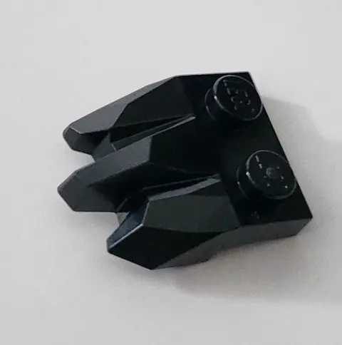 LEGO Black Plate, Modified 1 x 2 with 3 Claws / Rock Fingers 27261