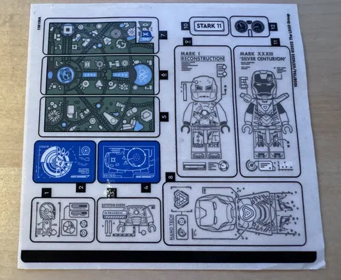 LEGO 76216 - Marvel: Super Heroes - Iron Man Armory - STICKER SHEET