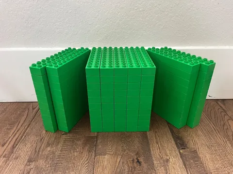 LEGO DUPLO Green 2x10 Building Bricks Lot of 10 Large Stud Blocks Genuine