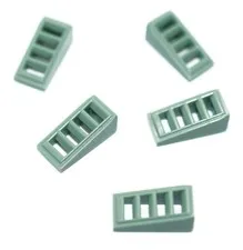 5 LEGO Sand Green 2x1x2/3 Slope w Grille 61409 1x2 radiator angle grill 6155256