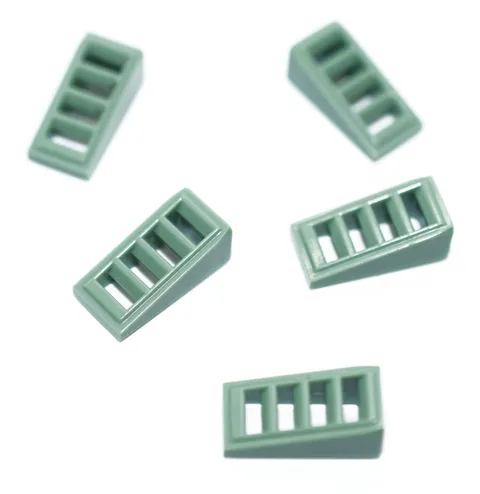 5 LEGO Sand Green 2x1x2/3 Slope w Grille 61409 1x2 radiator angle grill 6155256