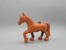 Lego Duplo Vintage Brown White Horse Figure