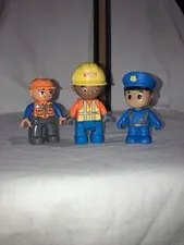 Lego Duplo Figures Lot Of 3 People Construction Workers Matching Set