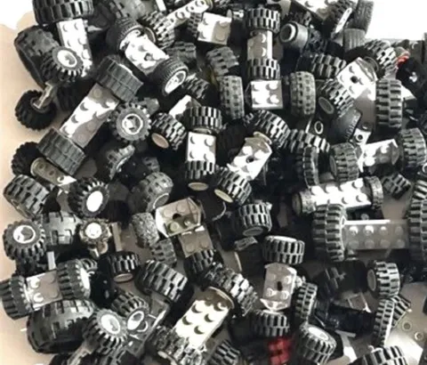 Lego 32 Matched Wheels + Tires + Axles  Car Truck Medium Size: More Than 1/2 lb