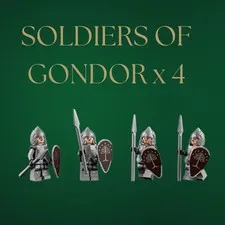 4 x Soldiers of Gondor From Lego LOTR: Minas Tirith™ #11377.