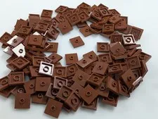 Lego Lot  x150 New Reddish Brown Plate Stud in Center Jumper 2 x 2  # 87580