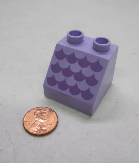 Lego Duplo Fish Dragon Dinosaur Scales Purple Specialty Printed Block