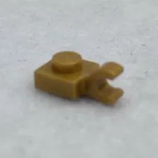 LEGO 61252 Pearl Gold Plate, Modified 1 x 1 W/ Open O Clip (x1)