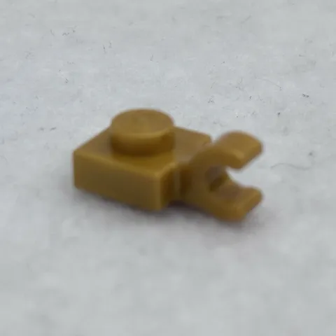 LEGO 61252 Pearl Gold Plate, Modified 1 x 1 W/ Open O Clip (x1)