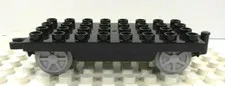 Lego Duplo Item Train Car Base 4x8 w/ train wheels black w/ slate gray