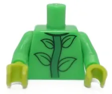 LEGO Minifigure Torso Bright Green Plant Leaves Stem Series 18 Flowerpot 6223914