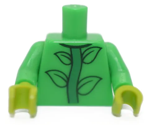LEGO Minifigure Torso Bright Green Plant Leaves Stem Series 18 Flowerpot 6223914
