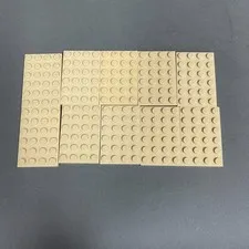 Lego 3032 Baseplates Beige 6 x 4 Replacement Add-on Parts Pieces Lot of 10