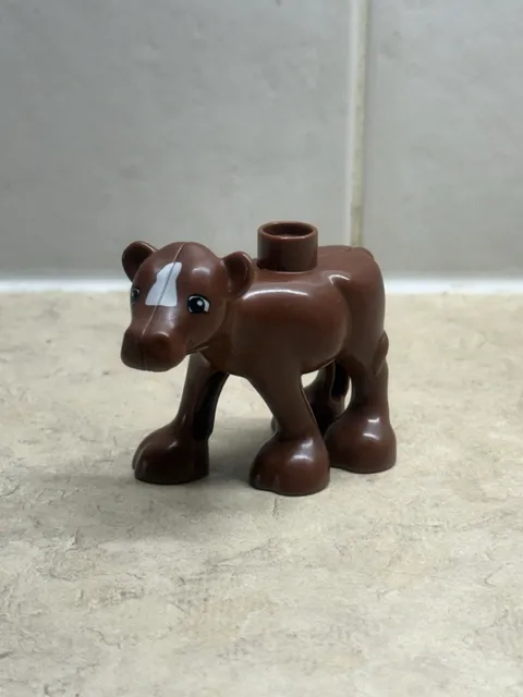Lego Duplo Brown Calf Baby Cow w/ White Blaze Animal Farm Zoo Replacement Part