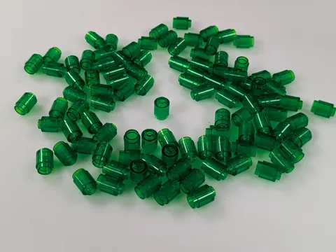 Lego Lot  x100 Trans-Green Brick, Round 1 x 1 # 3062 Bulk Parts MOC