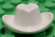 Lego White Cowboy Hat Headgear For Minifigure