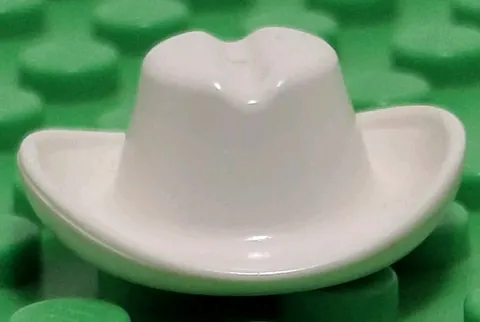 Lego White Cowboy Hat Headgear For Minifigure