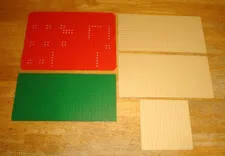 Lot of 5 Lego Baseplates Red, Green, Beige