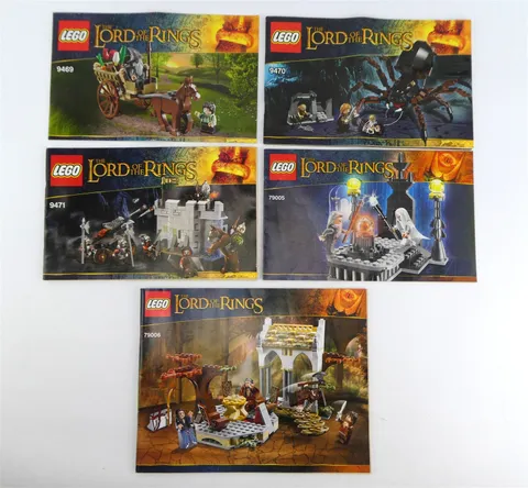 Lego LORD of the RINGS Lot of 5 Manuals for Sets 9469, 9470, 9471, 79005, 79006