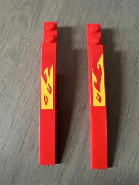 LEGO 85970pb023L 85970pb023L Red Curved Slope 10x1 Flame Ninjago Katana V11