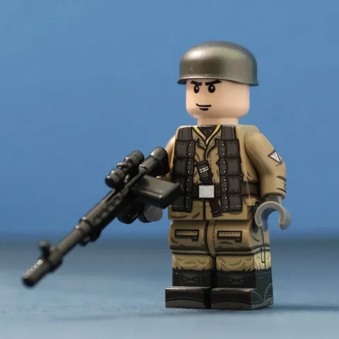 LEGO Minifig Co. Custom Paratrooper Minifigure With BrickArms Rifle
