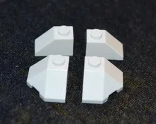 (4) 2x2 White Outside Corner Slope Brick w/ Taper End Bricks ~ NEW Lego