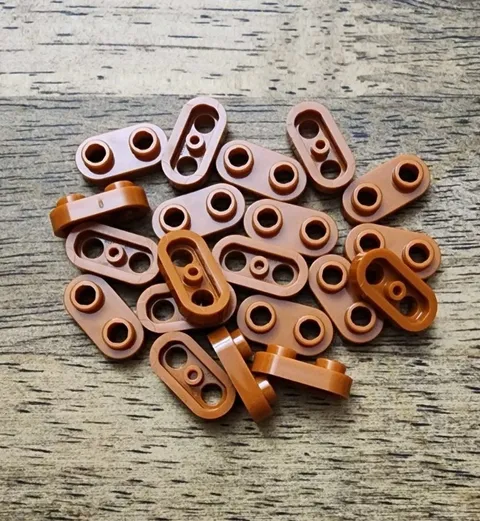 LEGO Dark Orange Plate, Round 1 x 2 with Open Studs QTY 20. Part No. 35480