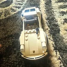 LEGO White Brick-Built Sports Car Vehicle - Plastic Car Build (As Pictured)