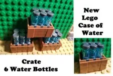 LEGO Water Bottle 1 Case Crate Caps Drinking Food Friends Minifigure Drink