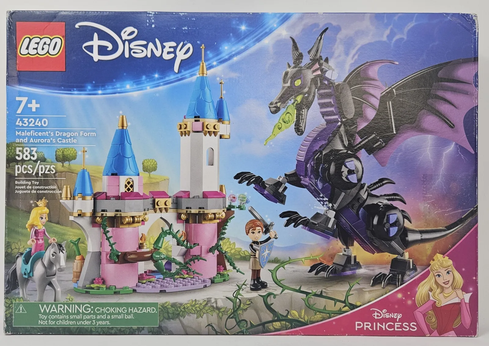 Lego 43240 Disney Maleficent’s Dragon Form & Aurora's Castle Set, New/BLEM PKG
