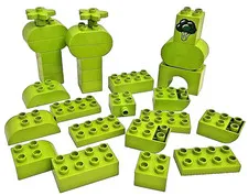 LEGO DUPLO Bulk Lot 30 Pieces Lime Green Building Bricks Assorted Parts