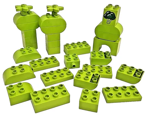 LEGO DUPLO Bulk Lot 30 Pieces Lime Green Building Bricks Assorted Parts
