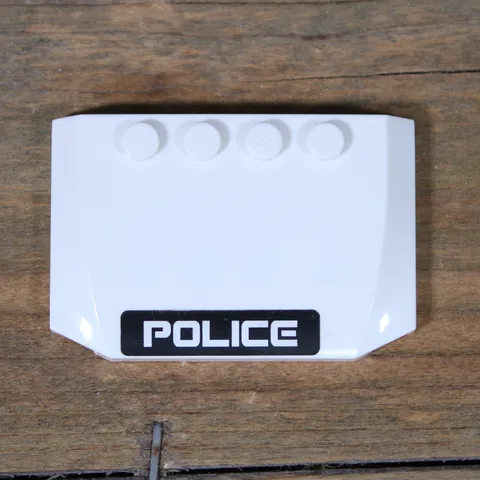 LEGO Space Police White Wedge 4x6x2/3 Triple Curved 'POLICE' on Black Stripe