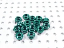 LEGO Lot of 15 Dark Green Round 1x1 Plates w/ Open Stud BK