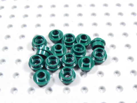 LEGO Lot of 15 Dark Green Round 1x1 Plates w/ Open Stud BK