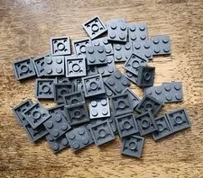LEGO Dark Bluish Gray Plate 2 x 2 QTY 50 Part No. 3022.