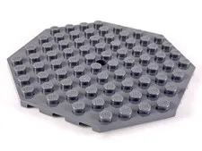 LEGO 10x Dark Bluish Gray Plate, Modified 10 x 10 Octagonal with Hole inv.601