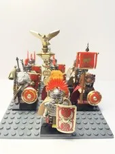 10x Minis Roman Legionaries IX 9th Aquilifer Vexillarius Cornicen On LEGO BASES