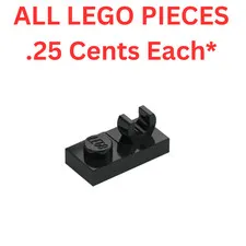 LEGO Plate 1x2 with Top Clip without Gap Black 44861 - Genuine LEGO Parts Pieces