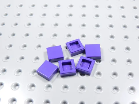 LEGO Lot of 6 Dark Purple 1x1 Smooth Tiles Plates BN